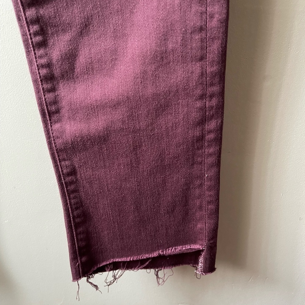 MOTHER Straight Leg Jeans in Burgundy - Picture 6 of 14
